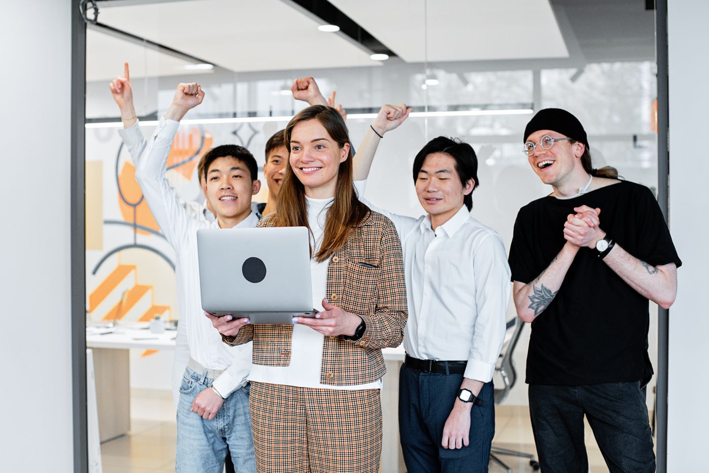 Product team celebrating a successful release