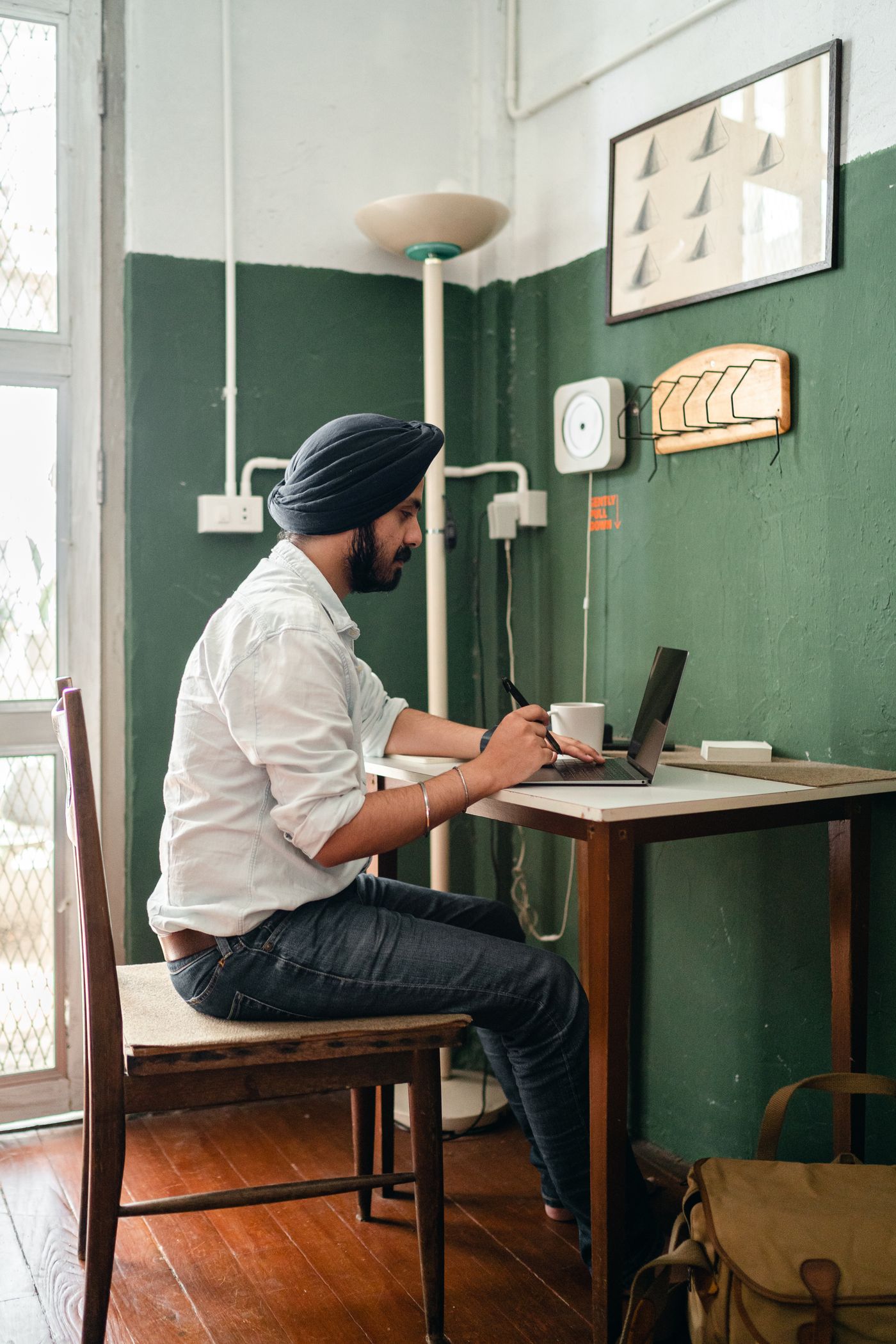 Marketer mapping the customer journey on his laptop