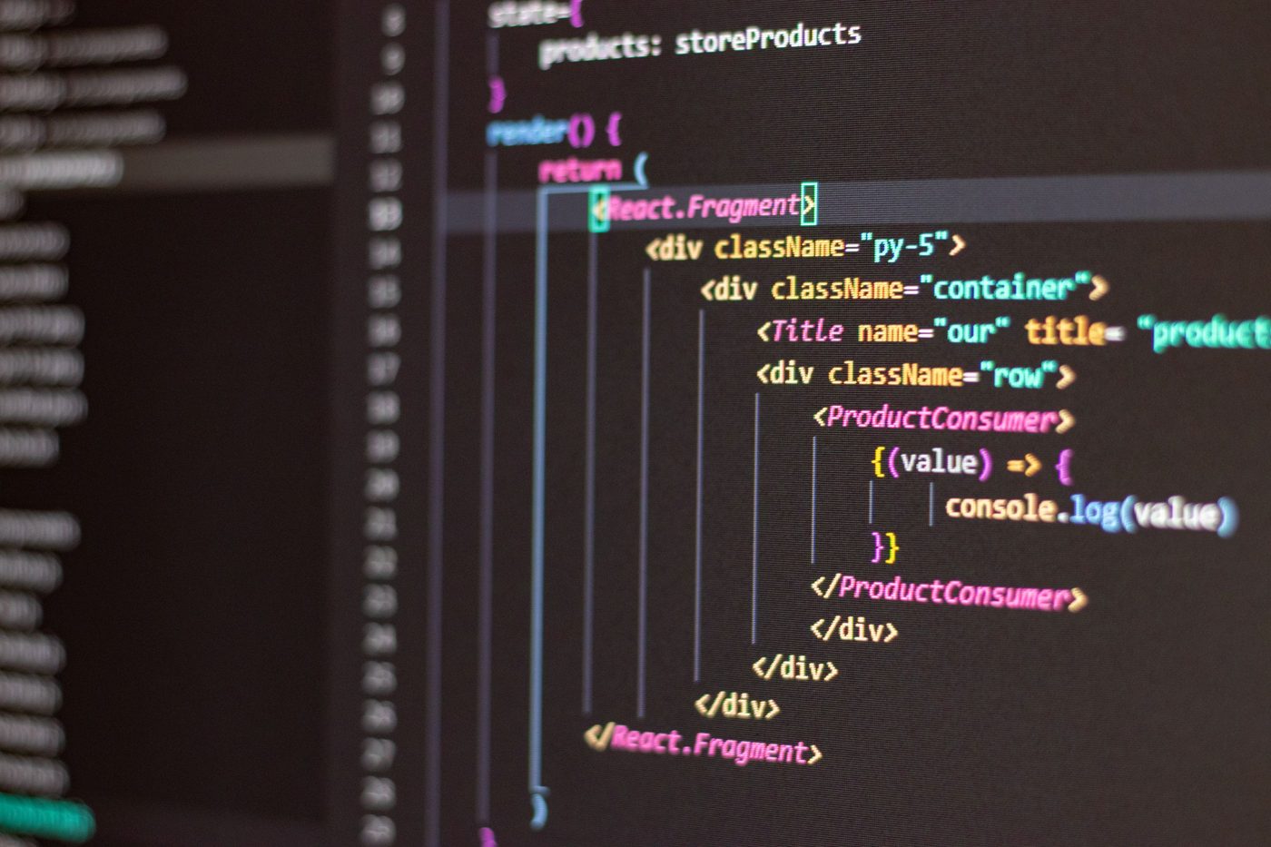 Application component code on a developer’s screen